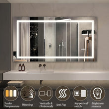 Загрузить изображение в средство просмотра галереи, 60x32" LED Bathroom Mirror Light Anti-fog and Dimmable LED Vanity Mirror Light