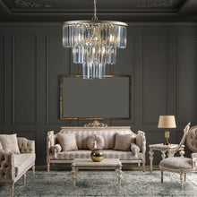 Load image into Gallery viewer, 19.7" Luxury K9 Crystal Chandelier Modern Gold Chain Chandelier 4 Tier Crystal Chandelier