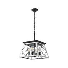 Load image into Gallery viewer, White Farmhouse Lantern Chandelier Dining Room Vintage Chain Chandelier (No Bulbs)