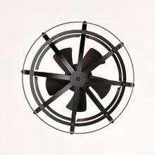 Carregar imagem no visualizador da galeria, 18" Matte Black Cage Ceiling Fan Light Industrial Style Ceiling Fan Light Kit Three-speed Adjustment Ceiling Fan