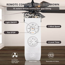 Load image into Gallery viewer, 52" Crystal Chandelier Fan with Lights and Remote Control, Modern Ceiling Fan with Dual Finish Reversible Blades, Fandelier, Matte Black