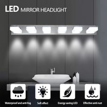 Загрузить изображение в средство просмотра галереи, 38.2" Chrome Vanity Light Modern Bathroom LED Mirror Light Rectangular 6 Lights