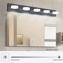Cargar imagen en el visor de la galería, LED Modern Black Vanity Light Bathroom Acrylic Mirror Front Light Round 5 Lights