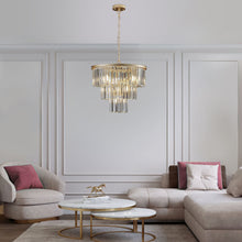 Load image into Gallery viewer, 19.7" Luxury K9 Crystal Chandelier Modern Gold Chain Chandelier 4 Tier Crystal Chandelier