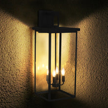 Cargar imagen en el visor de la galería, Black Porch Wall Light Outdoor Lantern Wall Light 4 Lights