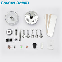Load image into Gallery viewer, 52" Elegant Ceiling Fan Light with Remote, Crystal Chandelier Fan 5 Chrome Reversible Wood Blades