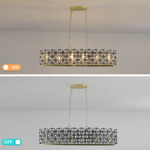 Carregar imagem no visualizador da galeria, 39.4" Modern Champagne Gold Oval Crystal ceiling chandelier  Luxury Home Decor Light Fixture