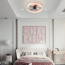 Load image into Gallery viewer, 19.7" Simple LED Ring Chandelier Fan Modern Recessed Ceiling Light Chandelier Pink Ceiling Fan Light