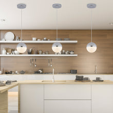 Cargar imagen en el visor de la galería, Simple Linear Chandelier Modern Chrome LED Spherical Chandelier Dimmable