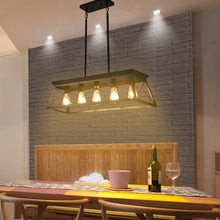 Load image into Gallery viewer, 31.5" Black Farmhouse Chandelier Dining Room Rectangular Island Light Metal Chandelier