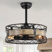 Load image into Gallery viewer, 20.5" Caged Ceiling Fan 5 ABS Blades with  Remote Control,Timer, 3 Speeds Indoor Ceiling Fan for (No include Bulbs)