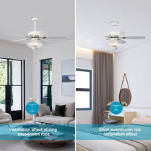 Load image into Gallery viewer, 52'' Low Profile Ceiling Fan , White Modern Ceiling Fans with Remote Control --Matte White