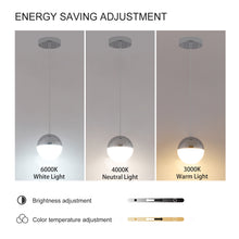 Cargar imagen en el visor de la galería, Simple Linear Chandelier Modern Chrome LED Spherical Chandelier Dimmable