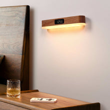 Загрузить изображение в средство просмотра галереи, Magnetic Minimalist Remote Control Wooden Clock Lamp Solid Wood Night Light
