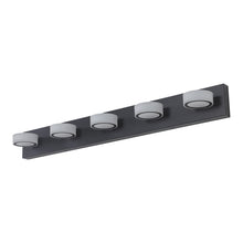 Cargar imagen en el visor de la galería, LED Modern Black Vanity Light Bathroom Acrylic Mirror Front Light Round 5 Lights
