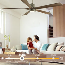 Загрузить изображение в средство просмотра галереи, 60" Modern Ceiling Fan Light Olive Green Wood Ceiling Fan 6 Speed Silent Reversible Ceiling Fan