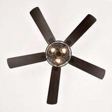 Load image into Gallery viewer, 52" Crystal Chandelier Fan with Lights and Remote Control, Modern Ceiling Fan with Dual Finish Reversible Blades, Fandelier, Matte Black