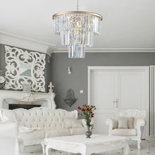 Load image into Gallery viewer, 19.7" Luxury K9 Crystal Chandelier Modern Gold Chain Chandelier 4 Tier Crystal Chandelier