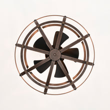 Load image into Gallery viewer, 21" Matte Black Cage Ceiling Fan Industrial Style Remote Control Ceiling Fan Light Kit 3-Speed Timer Ceiling Fan