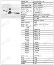 Load image into Gallery viewer, 52" Matte Black + Dark Walnut Remote Control Silent Ceiling Fan Light, Reversible Ceiling Fan