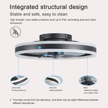 Carregar imagem no visualizador da galeria, 19.7" Simple LED Ceiling Light Black Modern Fan Light Dimmable