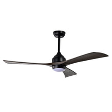 Load image into Gallery viewer, 52" Matte Black + Dark Walnut Remote Control Silent Ceiling Fan Light, Reversible Ceiling Fan