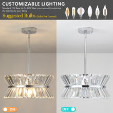 Carregar imagem no visualizador da galeria, 15.7" Living Room Luxury K9 Crystal Chandelier Round Simple Crystal Chandelier Luxury Home Decorative Lighting