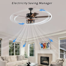 Загрузить изображение в средство просмотра галереи, 52'' Plywood Blades Ceiling Fan with Remote Control