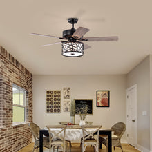 Load image into Gallery viewer, 52'' Low Profile Ceiling Fan with Lights (No Include Bulb), Blade Dark Wood Ceiling Fan