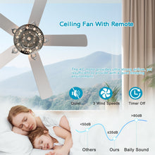 Load image into Gallery viewer, 52" Double Crystal Shade Crystal Ceiling Fan Light Vintage Chandelier Reversible 3-speed Silent Ceiling Fan