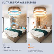 Load image into Gallery viewer, 21" Bohemian Style LED Dimmable Ceiling Light With Built-In Fan - Remote Control