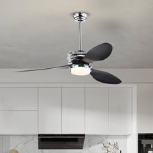 Load image into Gallery viewer, 52'' ABS Blades Ceiling Fan with Lights and Remote (6 Speeds Adjustable) , DC Motor Modern Ceiling Fan with 3 Abs Fan Blades & 2 down Rods, Indoor Ceiling Fan with Light