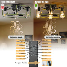 Cargar imagen en el visor de la galería, Modern Style Ceiling Light Green Cage Ceiling Fan Light Remote Controlled Ceiling Fan Light