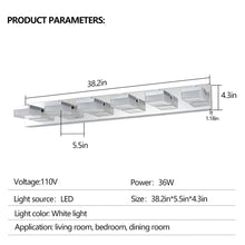 Загрузить изображение в средство просмотра галереи, 38.2" Chrome Vanity Light Modern Bathroom LED Mirror Light Rectangular 6 Lights
