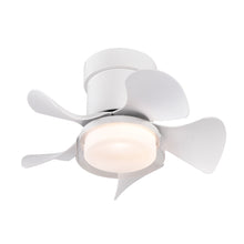Load image into Gallery viewer, 21" Matte White Recessed Ceiling Fan Light, Controllable Color Temperature Ceiling Fan Light, Remote Control Low Noise Ceiling Fan Light