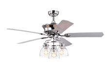 Load image into Gallery viewer, 52" Farmhouse Glass Shade 5-Blade Reversible Ceiling Fan with Light Kit and Remote --Chrome