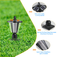Load image into Gallery viewer, 2 Pack Dimmable LED Solar Pillar Light Garden Path Light Outdoor Light