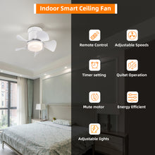 Load image into Gallery viewer, 21" Matte White Recessed Ceiling Fan Light, Controllable Color Temperature Ceiling Fan Light, Remote Control Low Noise Ceiling Fan Light