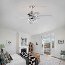 Load image into Gallery viewer, 52" Dual Wood 5-Blade Crystal Ceiling Fan with Remote
