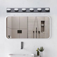 Загрузить изображение в средство просмотра галереи, LED Modern Black Vanity Light Bathroom Acrylic Mirror Front Light Round 6 Lights