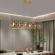 Carregar imagem no visualizador da galeria, 39.4" Modern Champagne Gold Oval Crystal ceiling chandelier  Luxury Home Decor Light Fixture
