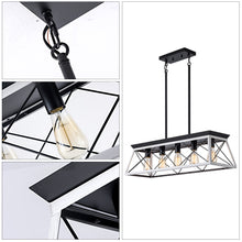 Lade das Bild in den Galerie-Viewer, 31.5" White Farmhouse Chandelier Dining Room Rectangular Island Light Metal Chandelier