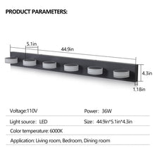 Загрузить изображение в средство просмотра галереи, LED Modern Black Vanity Light Bathroom Acrylic Mirror Front Light Round 6 Lights