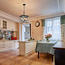 Load image into Gallery viewer, White Farmhouse Lantern Chandelier Dining Room Vintage Chain Chandelier (No Bulbs)