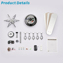 Load image into Gallery viewer, 52" Dual Wood 5-Blade Crystal Ceiling Fan with Remote