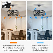 Carregar imagem no visualizador da galeria, 20.4''  5 ABS Fan Blades, Modern Ceiling Fan with Remote Control, Noiseless Reversible AC Motor Matte Black