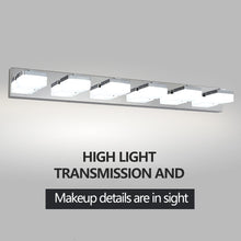 Загрузить изображение в средство просмотра галереи, 38.2" Chrome Vanity Light Modern Bathroom LED Mirror Light Rectangular 6 Lights