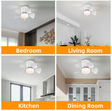 Load image into Gallery viewer, 21" Matte White Recessed Ceiling Fan Light, Controllable Color Temperature Ceiling Fan Light, Remote Control Low Noise Ceiling Fan Light