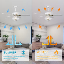 Load image into Gallery viewer, 52'' Low Profile Ceiling Fan , White Modern Ceiling Fans with Remote Control --Matte White