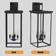 Cargar imagen en el visor de la galería, Black Porch Wall Light Outdoor Lantern Wall Light 4 Lights
